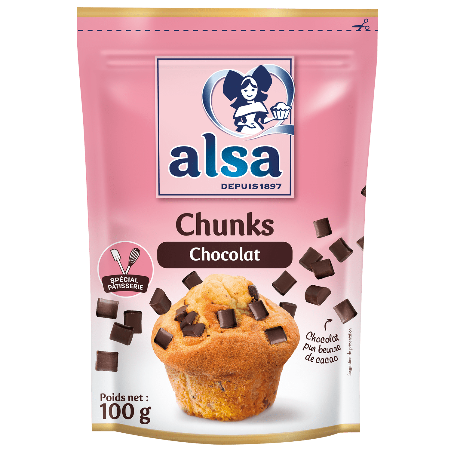 Chunks chocolat - alsa - depuis 1897